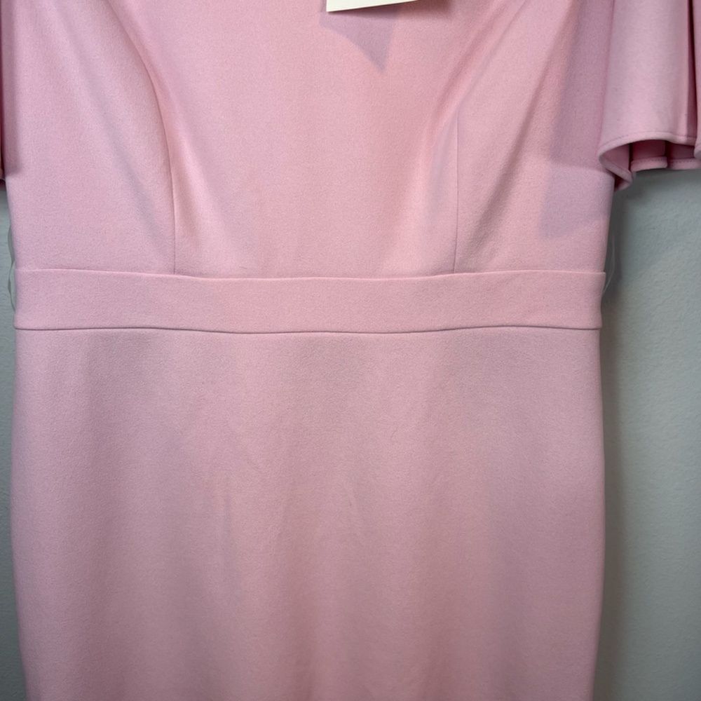 Anne Klein Sheath Dress Tutu Pink Flutter Sleeve Bridal Zip Up Cocktail NEW Sz 2 - Picture 6 of 14